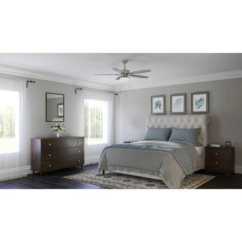Billows 52 inch Brushed Nickel with Silver/Whitewashed Grey Blades Ceiling Fan, Progress LED